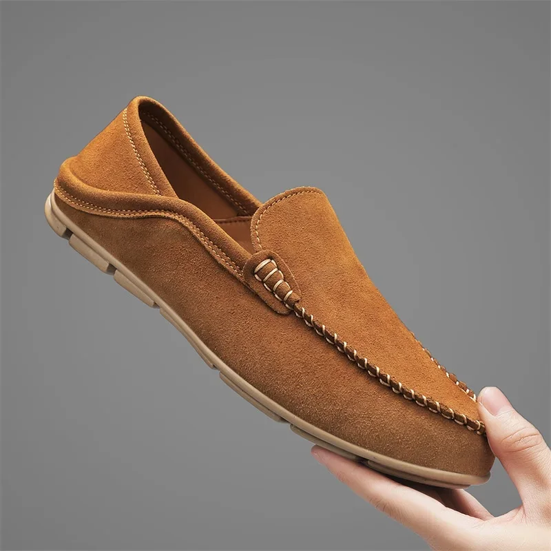 Men'S Shoes Hey Dude - Модные мужские лоферы из замши, дышащие,