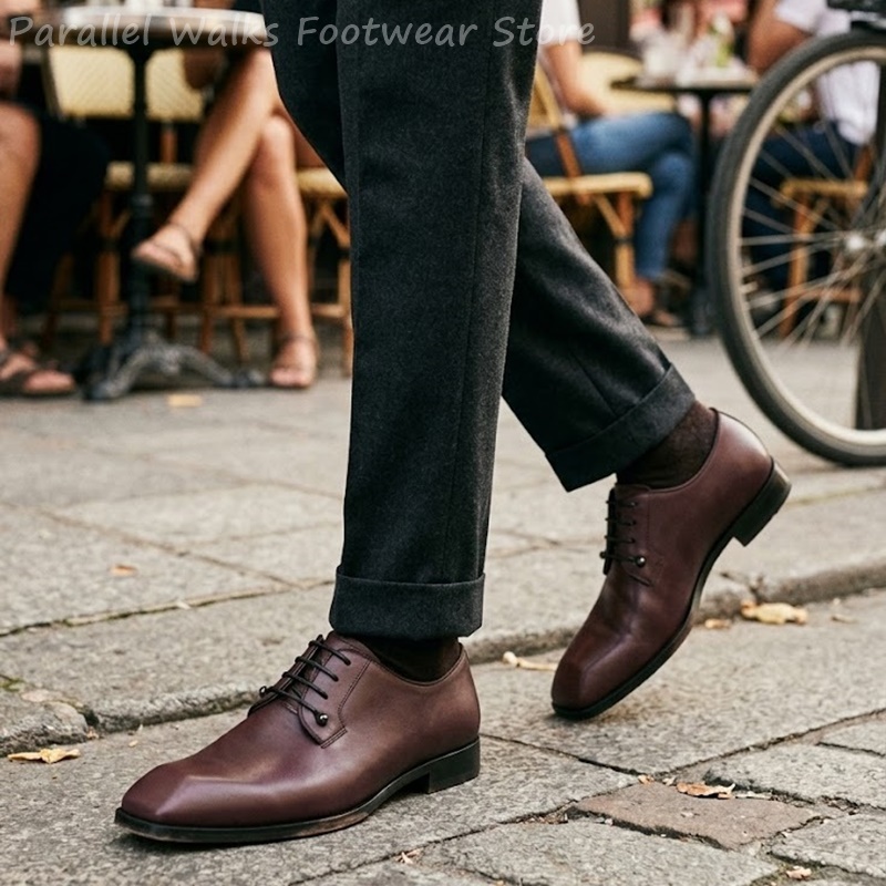 Мужские темно-коричневые кожан – обзор и цена Men'S Shoes Smart